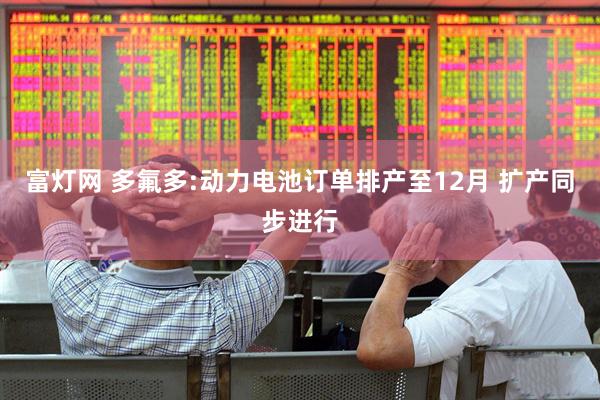 富灯网 多氟多:动力电池订单排产至12月 扩产同步进行